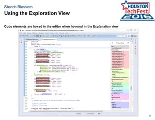 34
Stench Blossom
Code elements are boxed in the editor when hovered in the Explanation view
Using the Exploration View
 