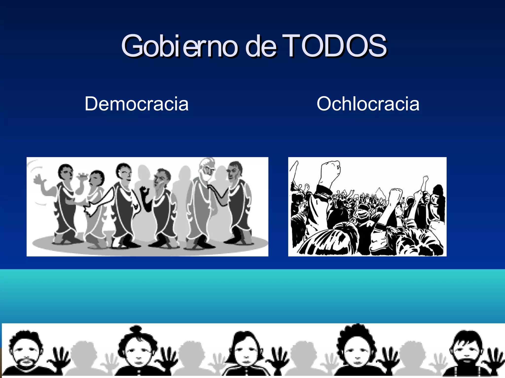 Gobierno deTODOSGobierno deTODOS
Democracia Ochlocracia
 