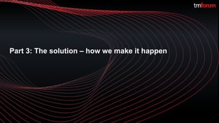 ©TM Forum | 8
Part 3: The solution – how we make it happen
 