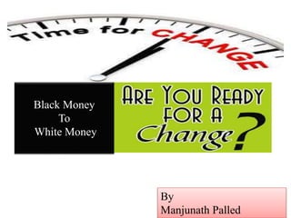 By
Manjunath Palled
Black Money
To
White Money
 