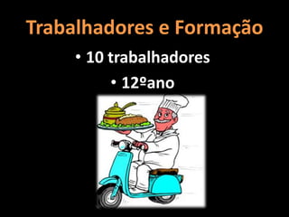 Trabalhadores e Formação
• 10 trabalhadores
• 12ºano
 