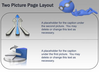 Two Picture Page LayoutA placeholder for the caption under the second picture.  You may delete or change this text as necessary.A placeholder for the caption under the first picture.  You may delete or change this text as necessary.