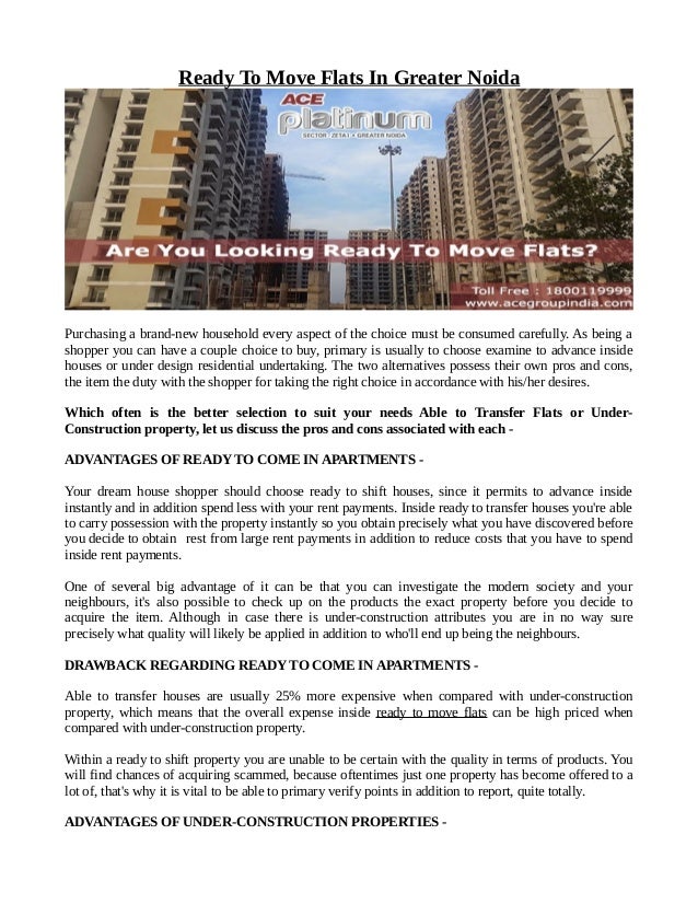 Ready to move flats in greater noida