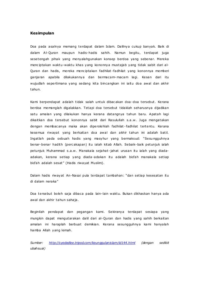 doa awal dan akhir tahun