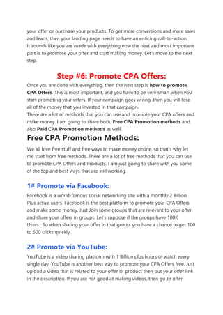 CPA MARKETING For Beginner Step By Step | PDF