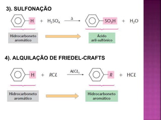 3). SULFONAÇÃO
4). ALQUILAÇÃO DE FRIEDEL-CRAFTS
 
