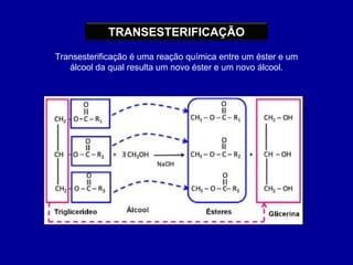Reações orgânicas de esterficação, saponificação e transesterificação ...
