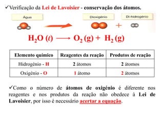 Reações químicas lei de lavoisier | PDF