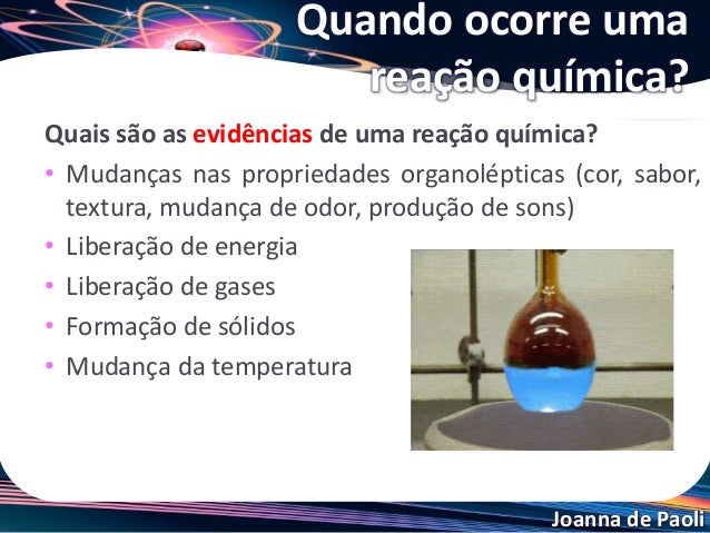 Cite Alguns Exemplos Em Que Ha Presença De Reasao Química