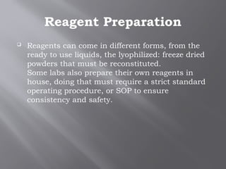 Reagent Prep Lab REAGENTS, KITS, SPECIMENS and theeir storage.pptx