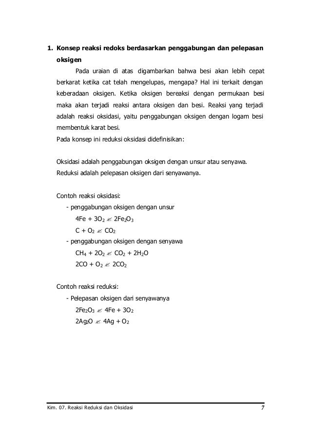 Reaksi oksidasi dan reduksi