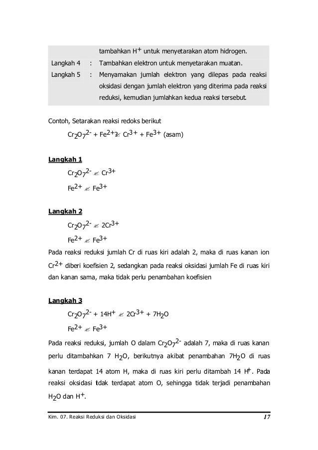 Reaksi oksidasi dan reduksi