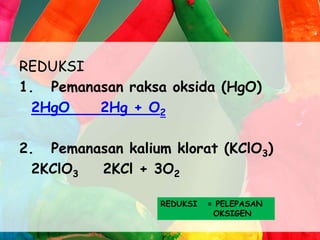 Reaksi reduksi oksidasi (redoks) gustria | PPTX
