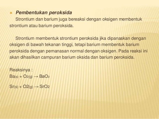 Reaksi unsur golongan II A