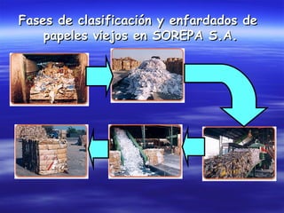 Fases de clasificación y enfardados de
    papeles viejos en SOREPA S.A.
 