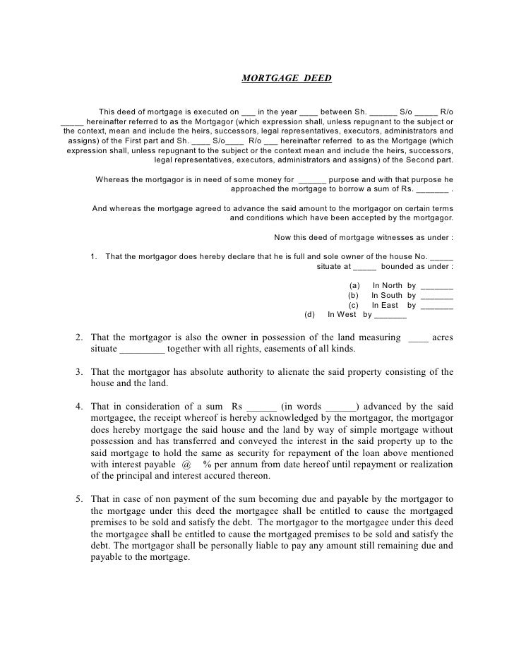 real estate india deed formats by assetventures in sample real estate mortgage