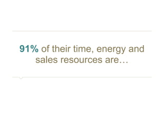 91% of their time, energy and 
sales resources are… 
 