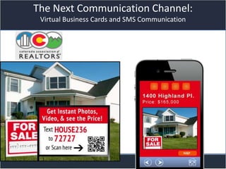 Title slide
The Next Communication Channel:
Virtual Business Cards and SMS Communication
 