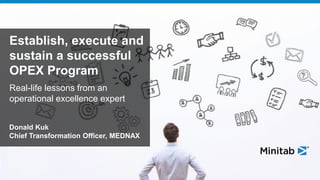 Establish, execute and
sustain a successful
OPEX Program
Real-life lessons from an
operational excellence expert
Donald Kuk
Chief Transformation Officer, MEDNAX
 