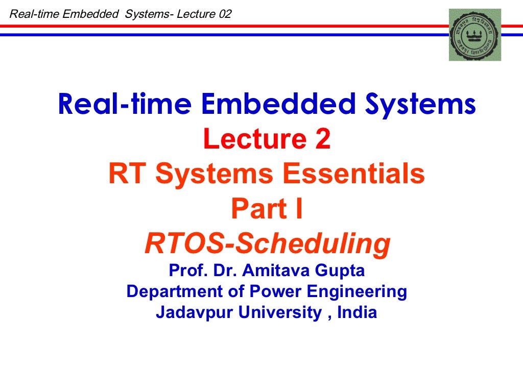 Real Time Embedded System Lec 02 Real Time Embedded System Lec 02