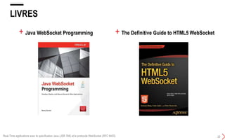 LIVRES
25
+ Java WebSocket Programming + The Definitive Guide to HTML5 WebSocket
Real-Time applications avec la spécification Java (JSR 356) et le protocole WebSocket (RFC 6455)
 
