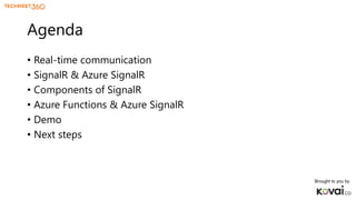 Real time communication with Azure Functions with Azure SignalR | PPTX