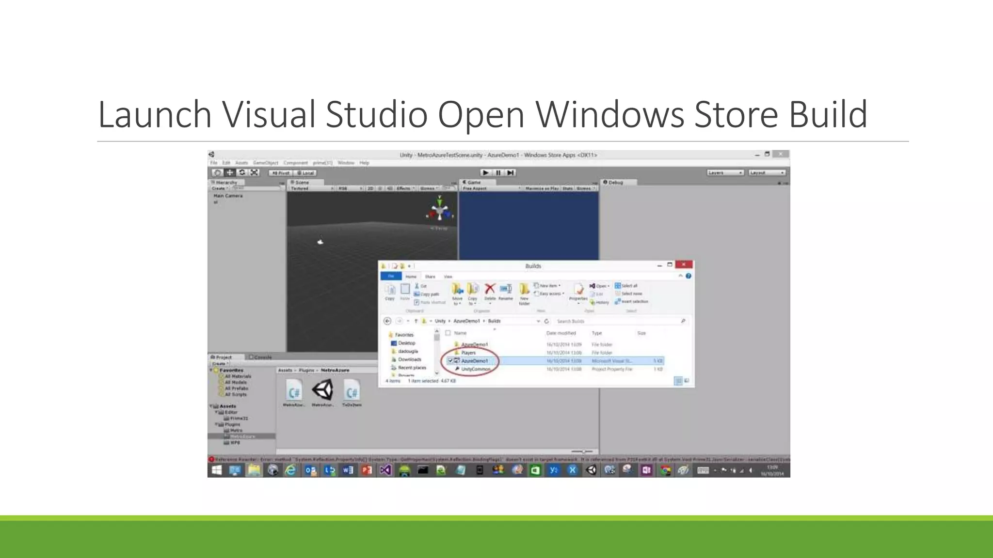 Launch Visual Studio Open Windows Store Build
 