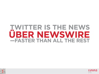 TWITTER IS THE NEWS
ÜBER NEWSWIRE
—FASTER THAN ALL THE REST
 