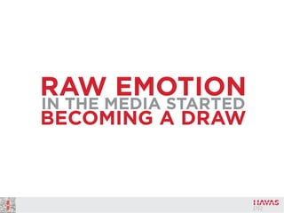 RAW EMOTION
IN THE MEDIA STARTED
BECOMING A DRAW
 