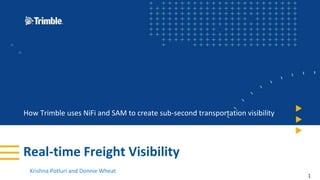 Real-time Freight Visibility
How Trimble uses NiFi and SAM to create sub-second transportation visibility
Krishna Potluri and Donnie Wheat
1
 