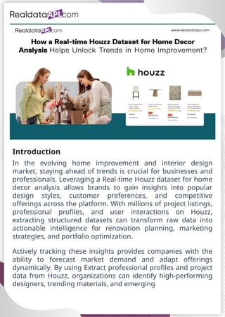 Real-Time Houzz Dataset – Home Decor & Improvement Analysis.pptx