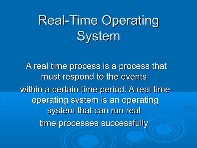 Real time operating system | PPT