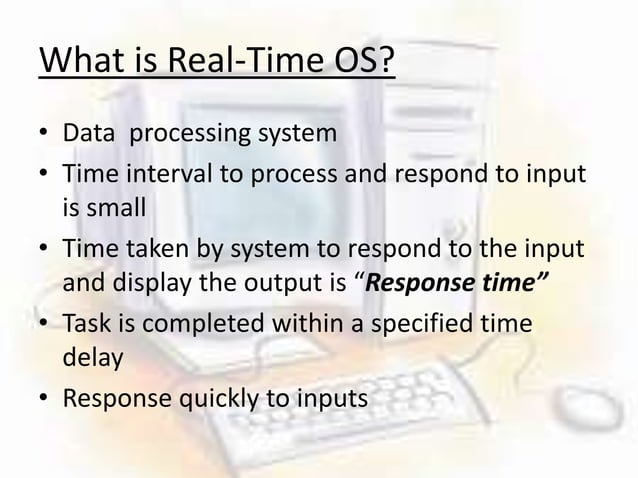 Real time operating system | PPT
