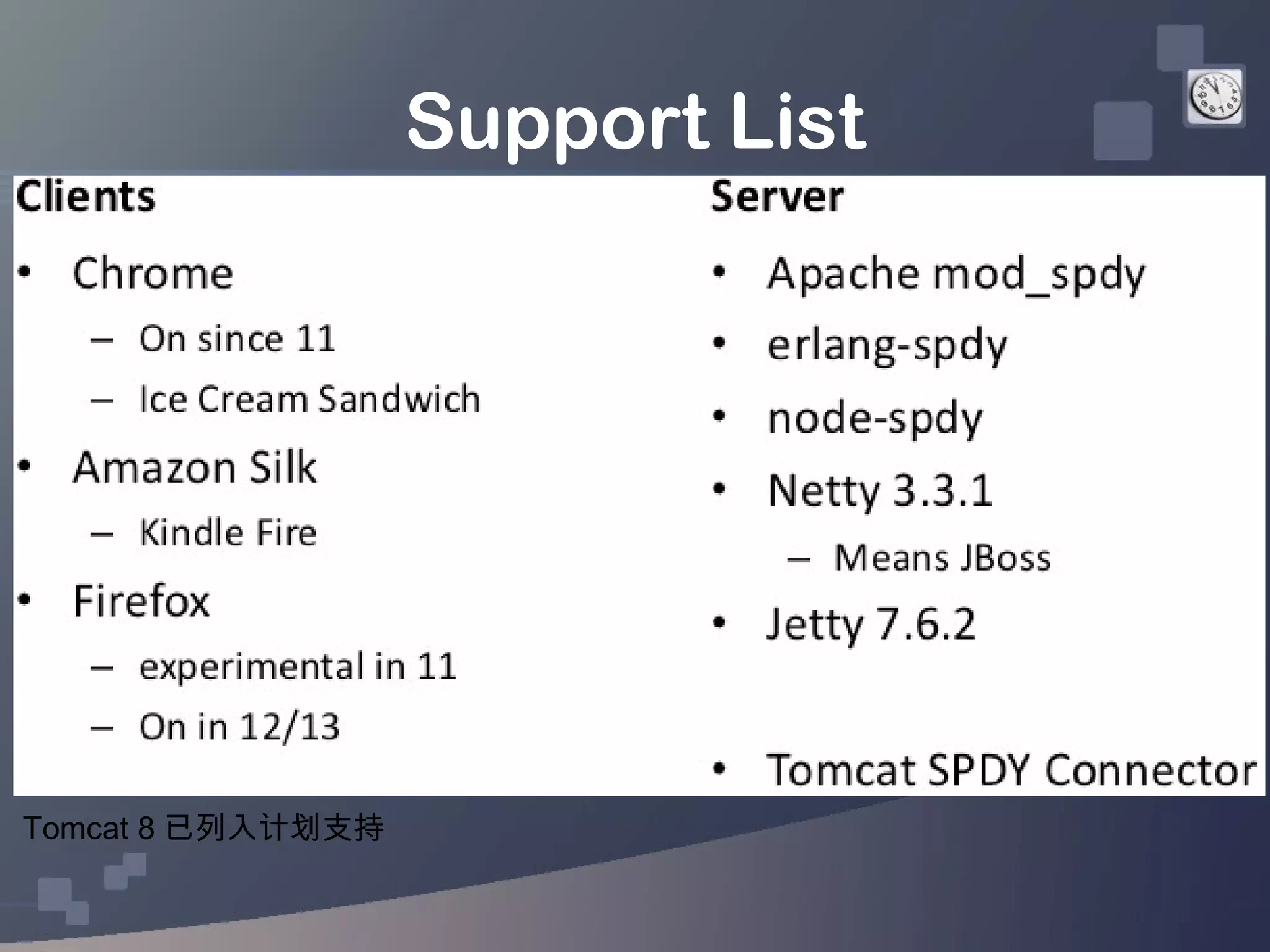 Support List




Tomcat 8 已列入计划支持
 