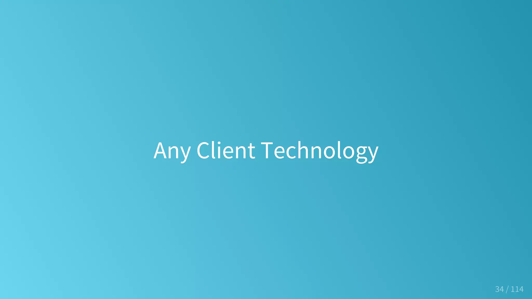 Any Client Technology
34 / 114
 