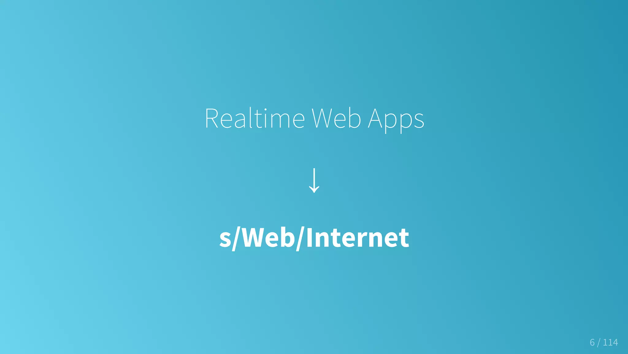 Realtime Web Apps
↓
s/Web/Internet
6 / 114
 