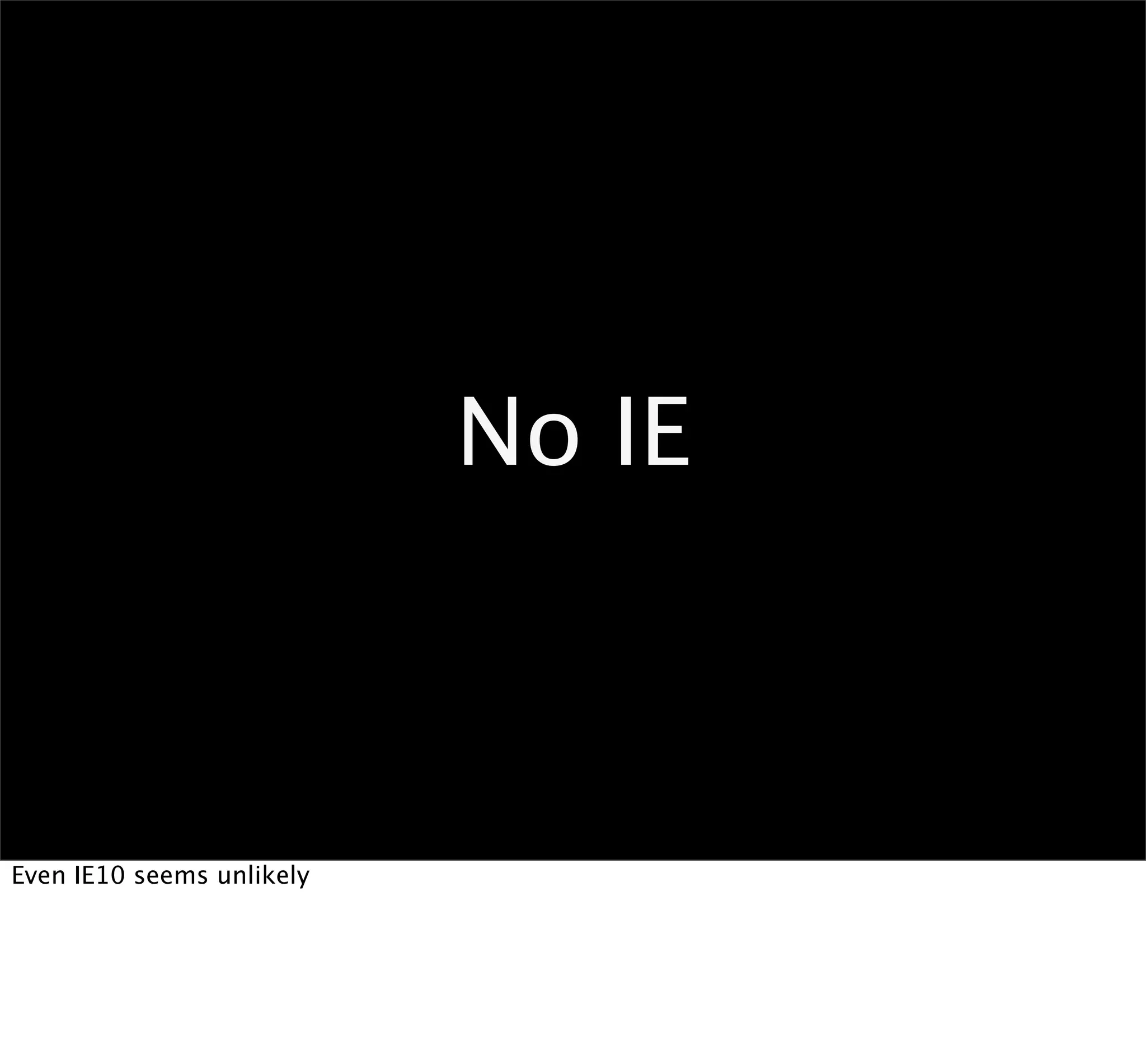 No IE



Even IE10 seems unlikely
 