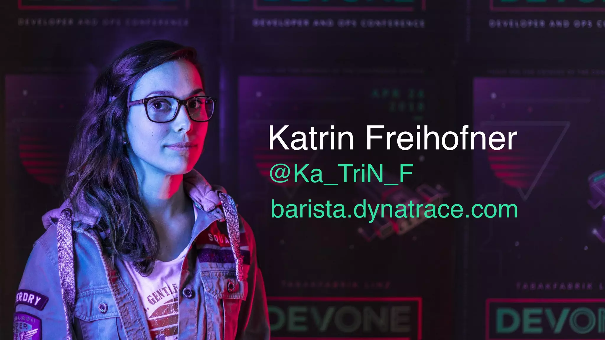 Slide about usKatrin Freihofner 
@Ka_TriN_F
barista.dynatrace.com
 