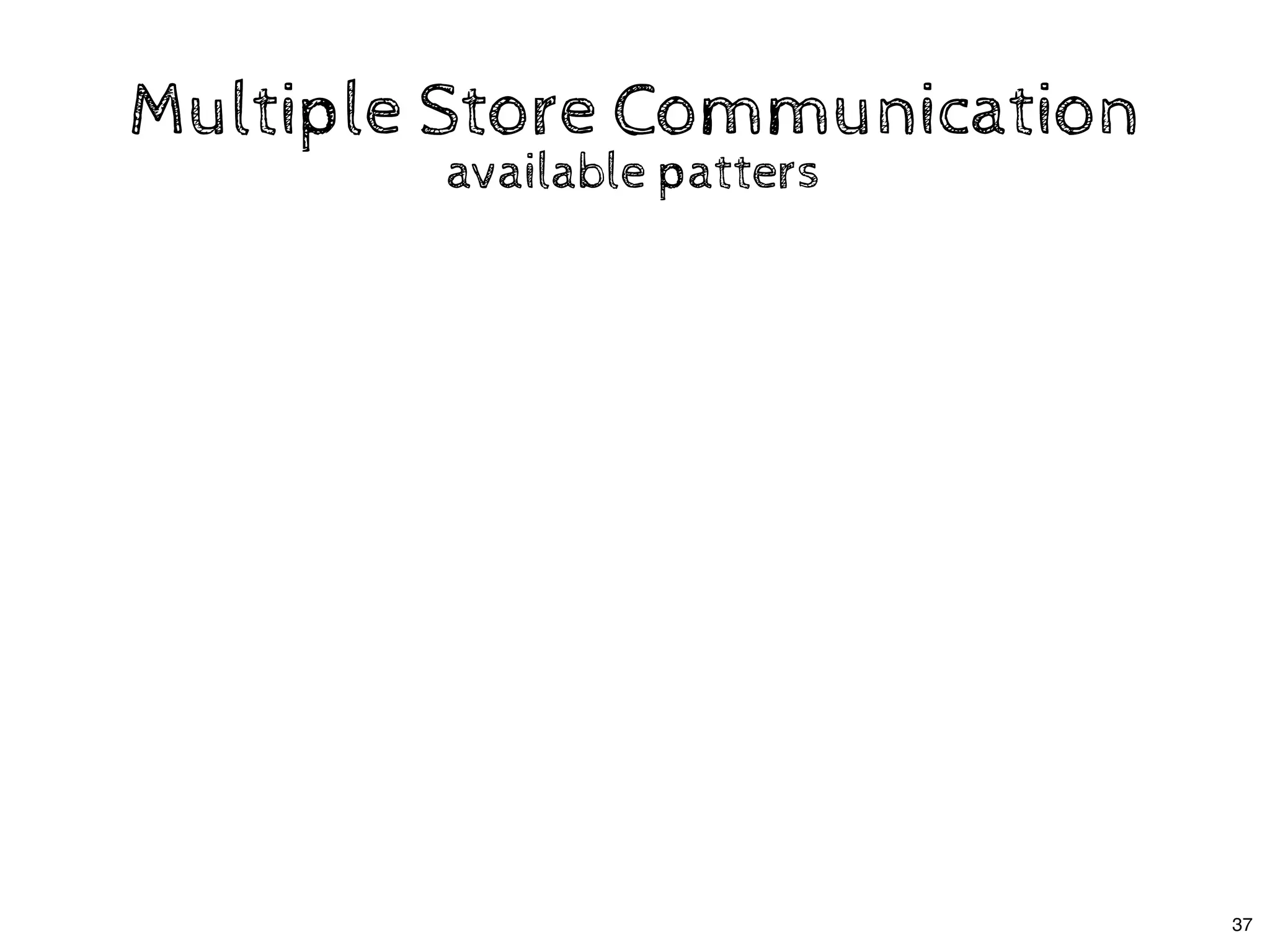 Multiple Store CommunicationMultiple Store Communication
available pattersavailable patters
37
 