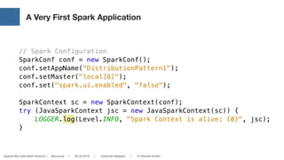 Apache Big Data North America | Vancouver | 05.05.2016 | Johannes Weigend | © QAware GmbH
A Very First Spark Application
 