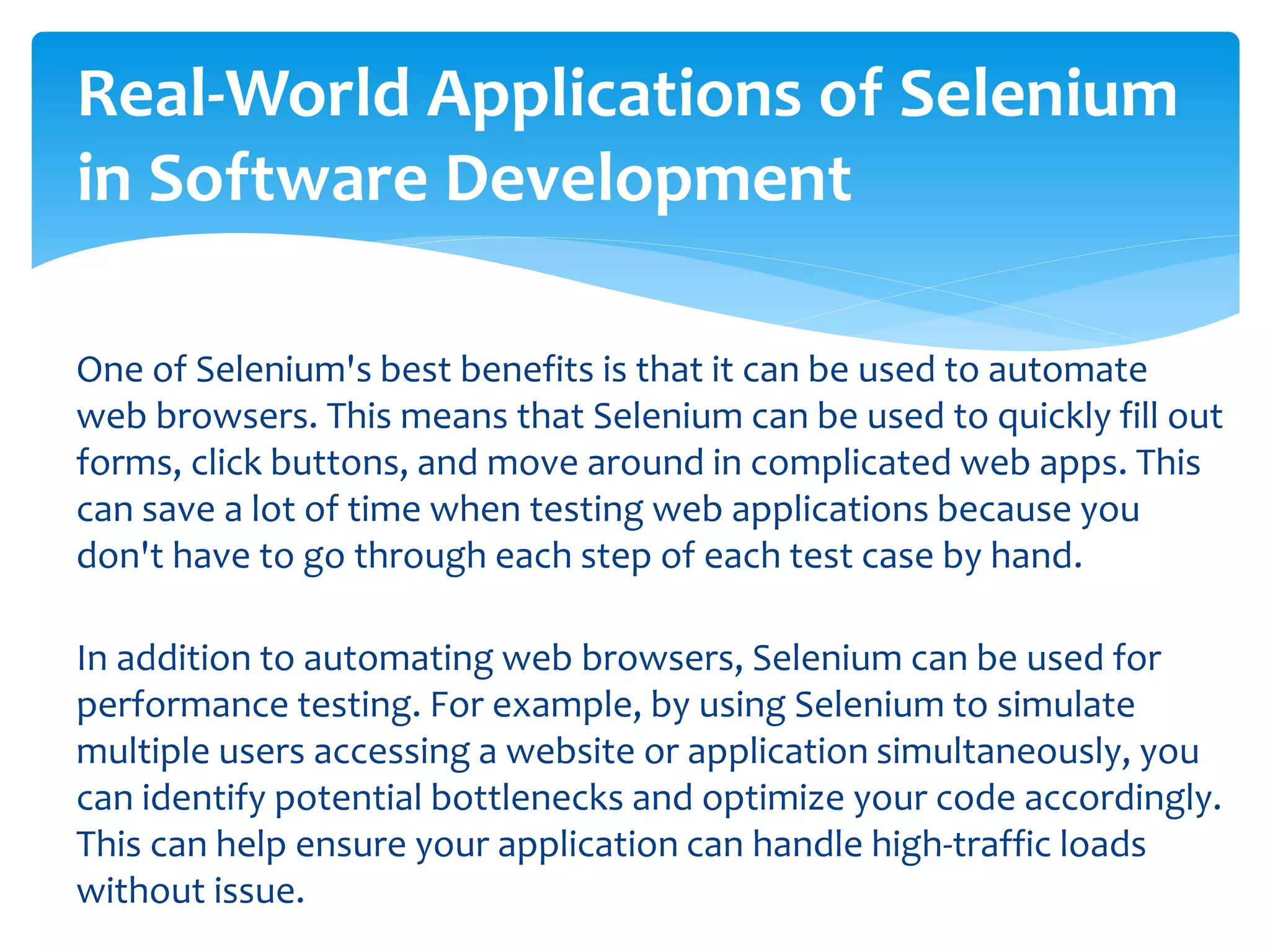 Real-World Applications of Selenium in Software Development.pptx