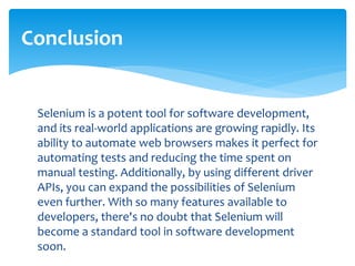 Real-World Applications of Selenium in Software Development.pptx