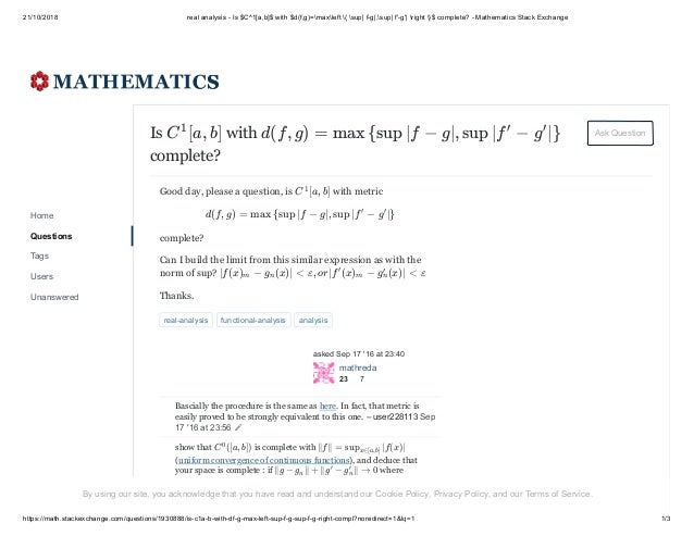 Real Analysis Is C 1 A B With D F G Max Left Sup F G S