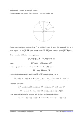 Realatios trégonométriques | PDF
