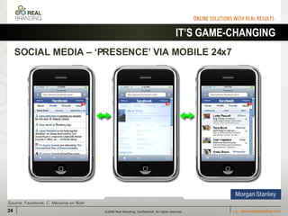 IT’S GAME-CHANGING Source: Facebook; C. Messina on flickr SOCIAL MEDIA – ‘PRESENCE’ VIA MOBILE 24x7 