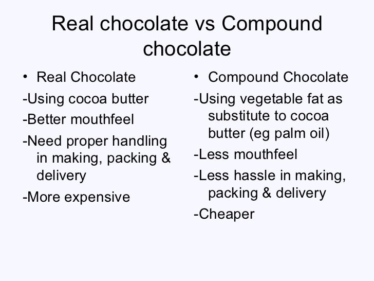 Real chocolate vs compound chocolate