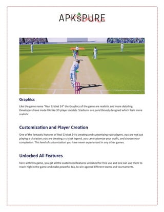 Real Cricket™ 24 MOD APK 1 6 (Unlimited Tickets Latest Version) PDF