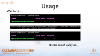 Usage 
Wait for it… 
It’s the same! Carry on… 
 