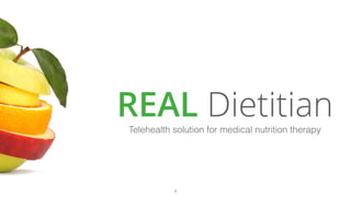1
Telehealth solution for medical nutrition therapy
 