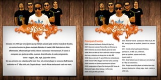 Iniciada em 2005 por cinco jovens que já haviam passado pelo cenário musical de Brasília,
em outras bandas degêneromusicaisdiferentes.AbandaCaffeRootstemumritmo
diferenciado, influenciadoporvários artistas nacionais e internacionais. A banda é
composta por gostos e estilos musicais diversificados de cada componente,
como o reggae, ska, mpb, jazz entre outros.
Em seu primeiro ano a banda caffe roots ficou em primeiro lugar no concurso BsB Awards
realizado no O`rilley irish pub. Depois disso a banda foi se destacando cada vez mais.
Principais Eventos
2006: Concurso Bsb Awards (Orilley 409 Asa Sul)
2007: Show com a banda Planta e Raiz em Olivença-ba
2007: Entrevista ao jornal de Brasília, jornal da band.
2008: Show com Blits ao vivo no intervalo cultural no colégio
ideal com a cobertura em tempo real da rádio MIX.
2008: Show na torre de TV apoio SESI e dia do trabalhador.
2008: Festival Ruffles Reggae com Dom Carlos (Jamaica)
2009: Entrevista no Quadro quase famosos da band.
2009: Inauguração do Tagua Park show pelo GDF shows de
(Raimundo Fagner, Alceu Valença e Caffe roots)
2009: Gravação DVD apoio SESI.
2010: Elefante Festival: participaram Tribo de jah, Mv
Bill, Rastapé,ponto de equilibrio, planta e raiz, marcelo
mira.
2011: Cerrado virtual: participaram Maskavo,
planta e raiz, mv Bill, start, cafferoots,
ponto de equilíbrio, projeto som de bob,
mundo livre S/A.
2014- Show Sábado é pop no Gates pub com cobertura
de 7 dias da transámerica.
2014- Projeto mensal (Big Wave) no América Rock club
tocando clássicos dos cidade negra, skank, natiruts e
caffe roots.
 